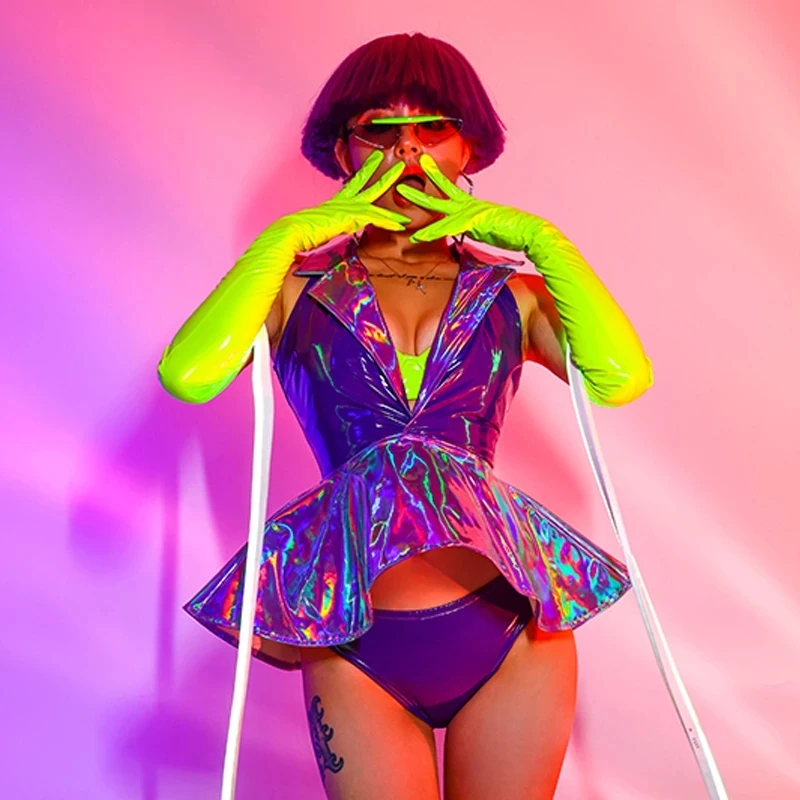 Sexy Women gogo Costume Fluorescent Green Dancer Nightclub Jazz Dance Costume Laser Leather Suit Singer Stage Wear
Sexy Women gogo Costume Fluorescent Green Dancer Nightclub Jazz Dance Costume Laser Leather Suit Singer Stage Wear