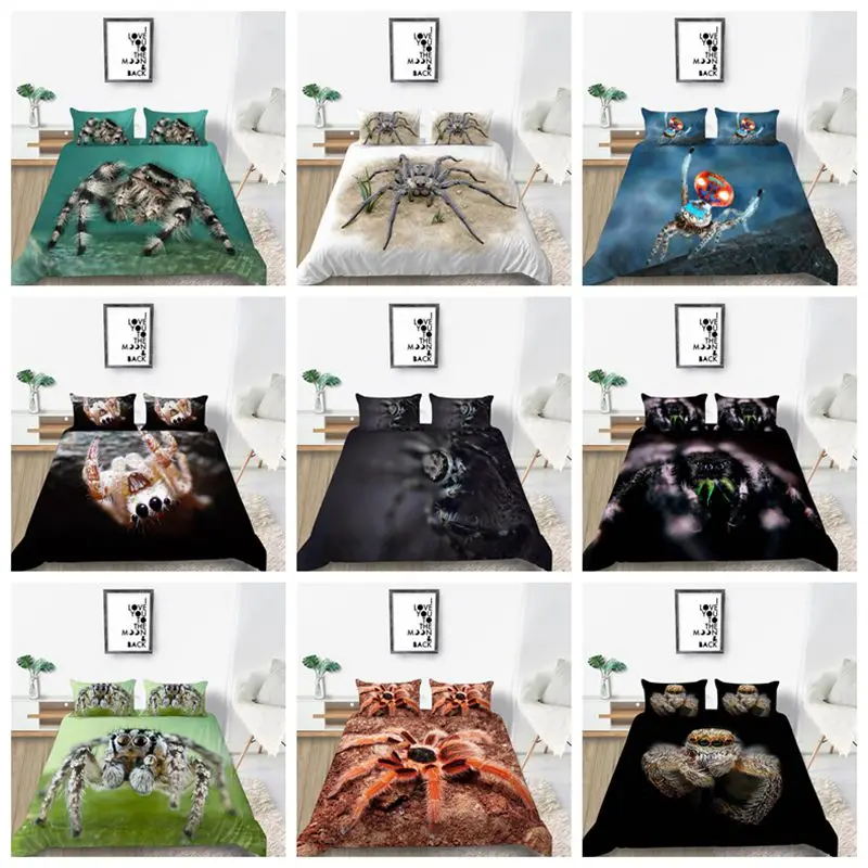 High Quality 3D Real Printing Bedding Variety Spider Design Quilt Cover Set Twin/King Size
High Quality 3D Real Printing Bedding Variety Spider Design Quilt Cover Set Twin/King Size