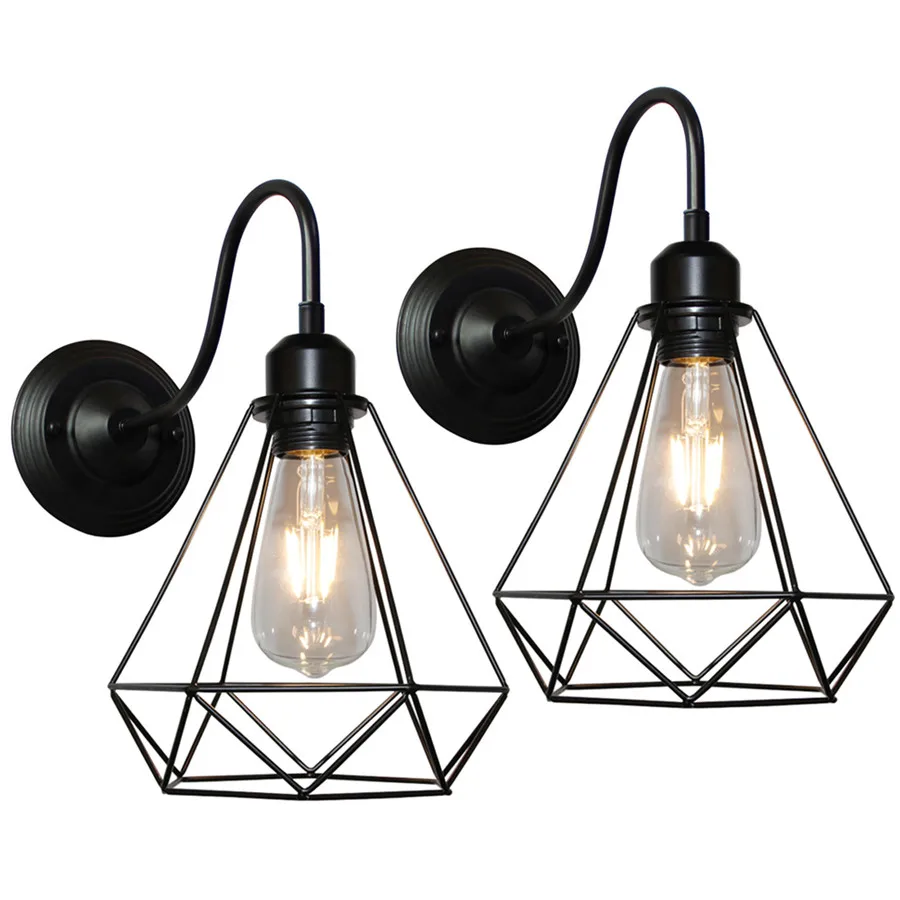 Industrial Wall Lamp Vintage Wire Diamond Cage Wall Light Rustic Luminaire Fixture for Bedroom Porch Balcony Aisle
Industrial Wall Lamp Vintage Wire Diamond Cage Wall Light Rustic Luminaire Fixture for Bedroom Porch Balcony Aisle