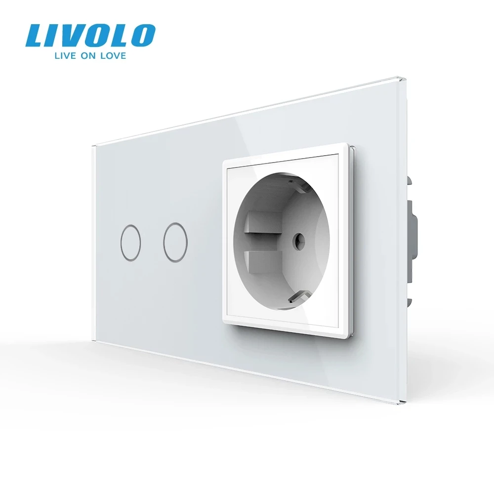 Livolo Touch Switch 2 Gang 1 Way, Black Crystal Glass Panel, AC 110~250V EU Standard Wall Socket, VL-C702-11/VL-C7C1EU-11
Livolo Touch Switch 2 Gang 1 Way, Black Crystal Glass Panel, AC 110~250V EU Standard Wall Socket, VL-C702-11/VL-C7C1EU-11