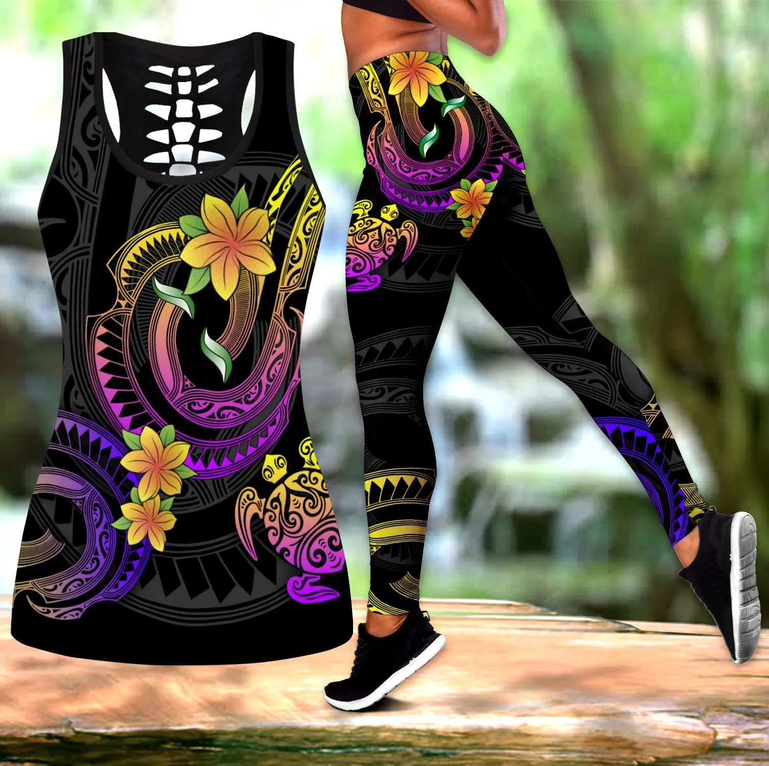 Polynesian Frangipani Flower 3D Printed Hollow Tank Top & Leggings Set Fitness Female Full Length Leggings Running Pants DDK76
Polynesian Frangipani Flower 3D Printed Hollow Tank Top & Leggings Set Fitness Female Full Length Leggings Running Pants DDK76