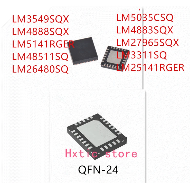 10 шт., LM3549SQX, LM4888SQX, LM5141RGER, LM48511SQ, LM26480SQ, LM5035CSQ, LM4883SQX, LM27965SQX, LM3311SQ, LM25141QRGETQ1 IC
10 шт., LM3549SQX, LM4888SQX, LM5141RGER, LM48511SQ, LM26480SQ, LM5035CSQ, LM4883SQX, LM27965SQX, LM3311SQ, LM25141QRGETQ1 IC