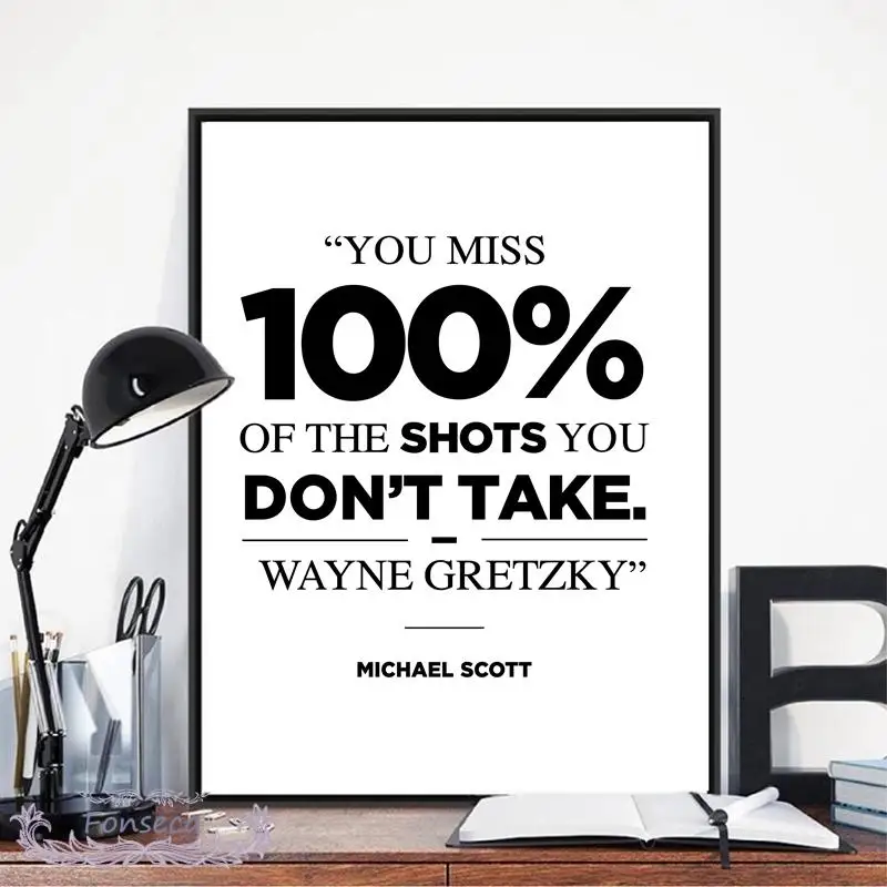 Michael Scott Quotes Poster Print Your Miss 100% of The Shots You Don't Take Canvas Painting Black White Wall Art Picture
Michael Scott Quotes Poster Print Your Miss 100% of The Shots You Don't Take Canvas Painting Black White Wall Art Picture