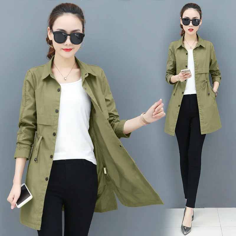 Spring Autumn Mid-length Windbreaker Coats Female New Fashion Slim Casual Wild Long Sleeve Women Jacket Ladies Tops L13
Spring Autumn Mid-length Windbreaker Coats Female New Fashion Slim Casual Wild Long Sleeve Women Jacket Ladies Tops L13