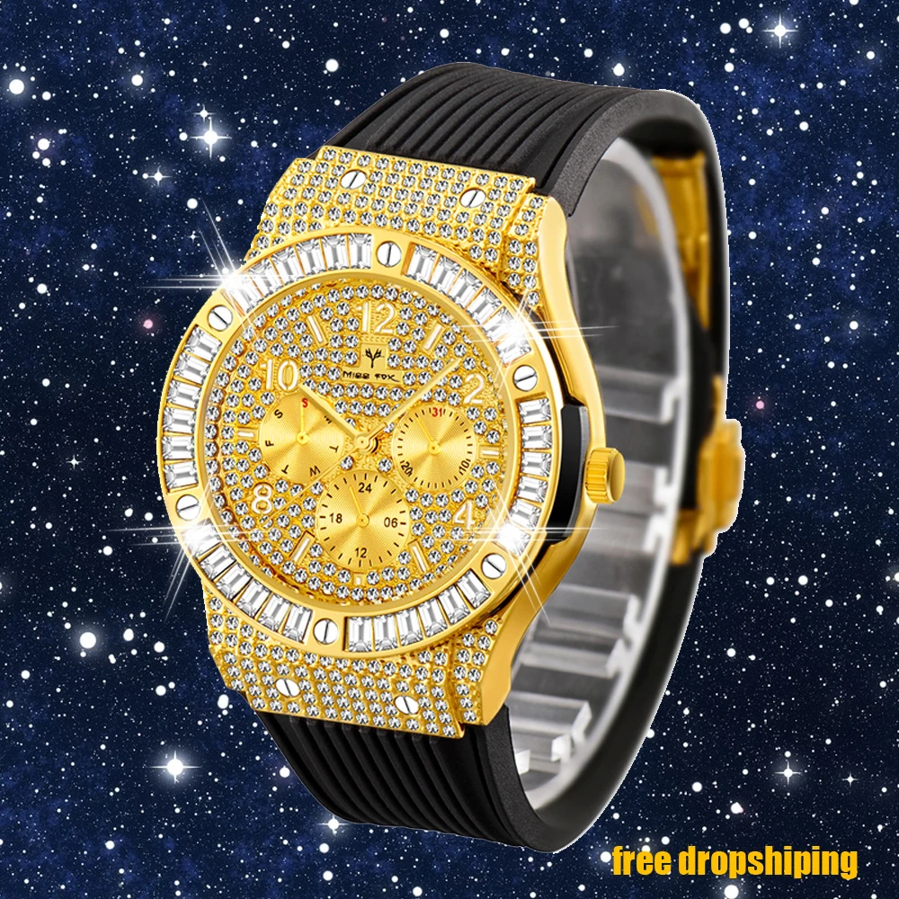 Dropshipping 2024 18k Gold Mens Watches Iced Out Diamond Fashion Quartz Watch Men Waterproof Hip Hop Wristwatch Man Chrono XFCS
Dropshipping 2024 18k Gold Mens Watches Iced Out Diamond Fashion Quartz Watch Men Waterproof Hip Hop Wristwatch Man Chrono XFCS