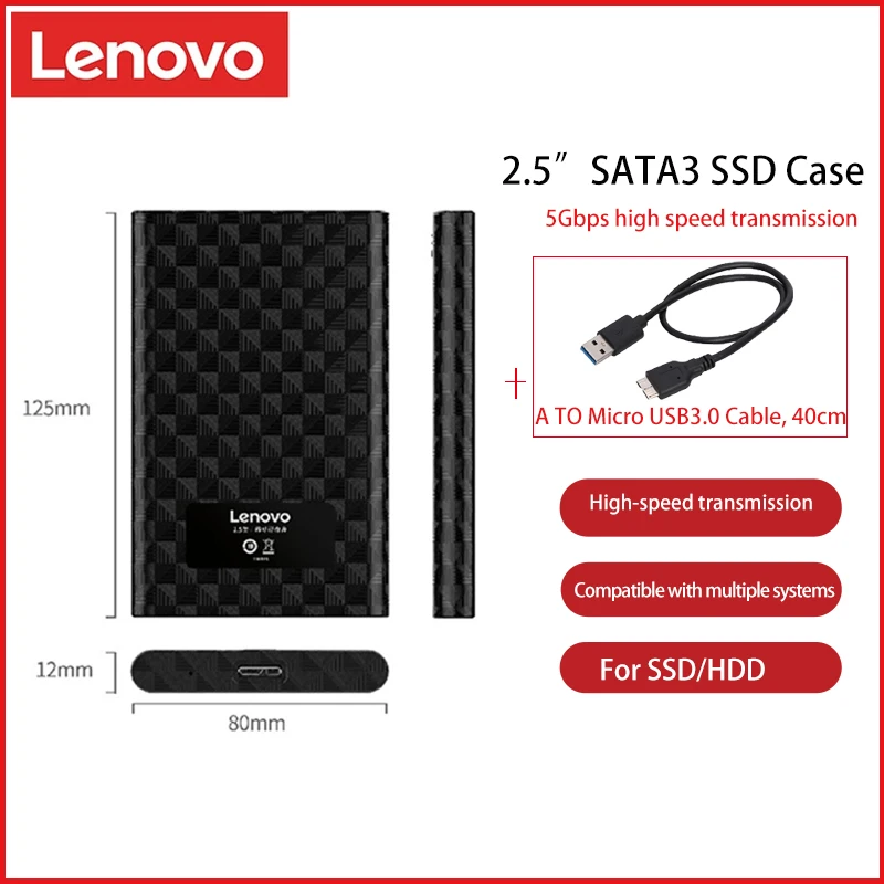 Lenovo External Hdd Enclosure SSD Case Hard Disk 2.5inch SATA to USB 3.0 Laptop Hard Disk External Enclosure Portable Adapter
Lenovo External Hdd Enclosure SSD Case Hard Disk 2.5inch SATA to USB 3.0 Laptop Hard Disk External Enclosure Portable Adapter