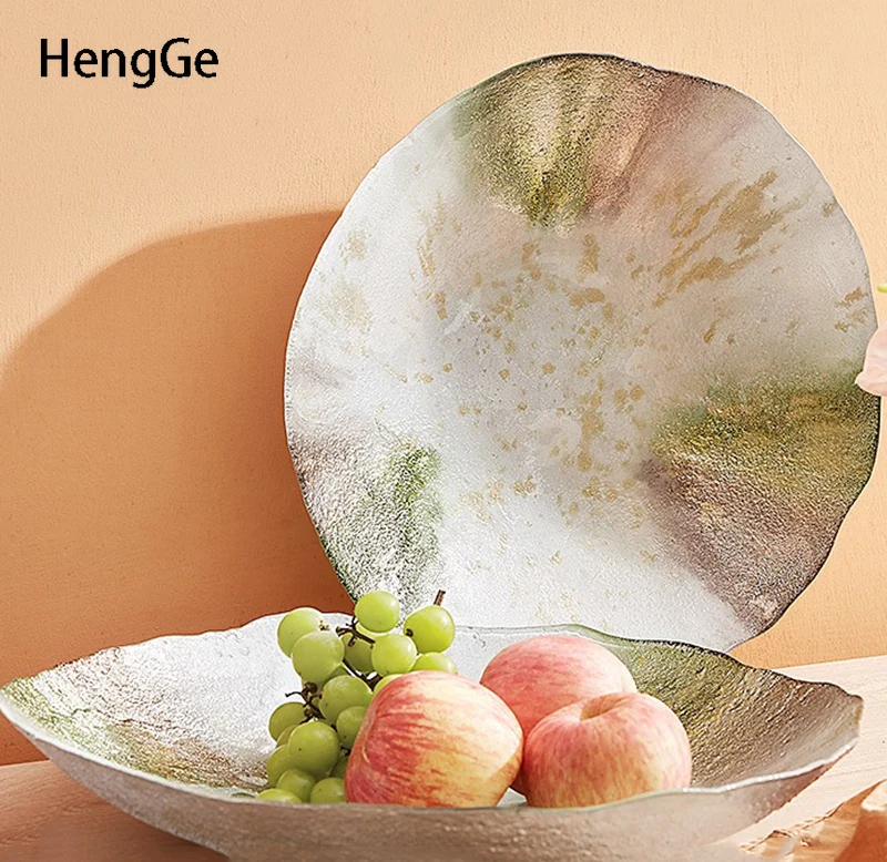 Nordic Simplicity Glass Plate Color Foil Decoration Trays Home Dessert Plates Fruit Salad Dishes Restaurant Hotel Serving Tray
Nordic Simplicity Glass Plate Color Foil Decoration Trays Home Dessert Plates Fruit Salad Dishes Restaurant Hotel Serving Tray