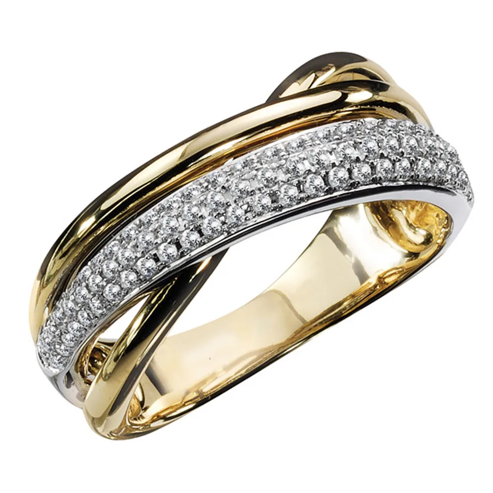 Huitan Fashion Two Tone Cross Twine Women Finger Ring Daily Wearable Elegant Accessories Female Dance Party Ring Stylish Jewelry
Huitan Fashion Two Tone Cross Twine Women Finger Ring Daily Wearable Elegant Accessories Female Dance Party Ring Stylish Jewelry
