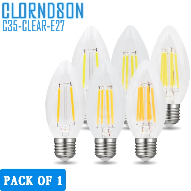 CLORNDSON Dimmable C35 светодиодный 2W 4W 6W 8W Edison E26/E27 винтажная Ретро лампа-свеча 110V 220V лампы накаливания Декор
CLORNDSON Dimmable C35 светодиодный 2W 4W 6W 8W Edison E26/E27 винтажная Ретро лампа-свеча 110V 220V лампы накаливания Декор