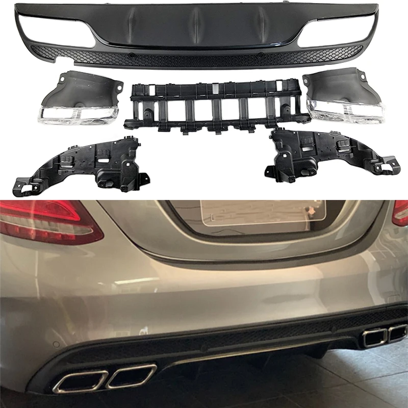 Задний бампер диффузор губа с выхлопом подходит для Mercedes Benz C-Class W205 4-Door Sport C200 C250 C300 C350 C400 C43 2015-2018
Задний бампер диффузор губа с выхлопом подходит для Mercedes Benz C-Class W205 4-Door Sport C200 C250 C300 C350 C400 C43 2015-2018