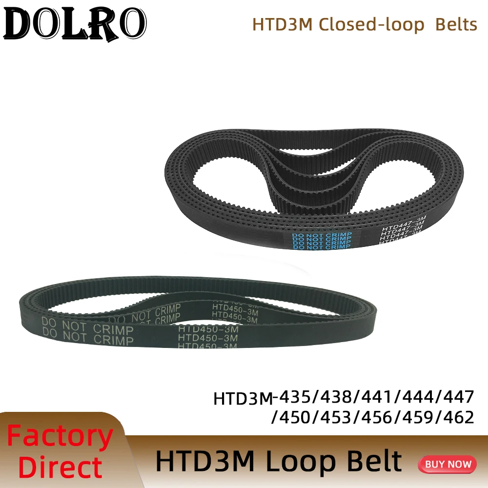 

Arc HTD 3M Timing belt C=435 438 441 444 447 450 453 456 459 462 width 6/9/10/12/15/20mm Rubbe Closed Loop Synchronous pitch 3mm