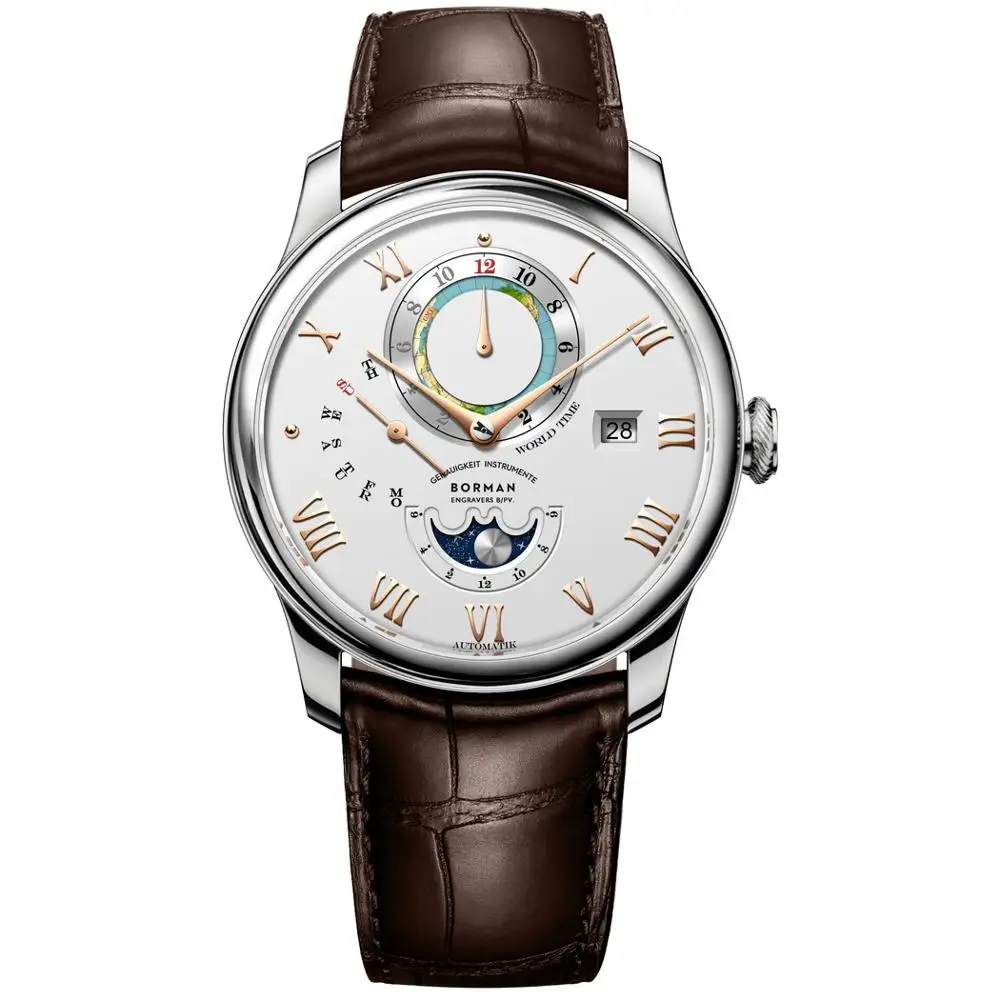 BORMAN Luxury Watch For Men,Mens Automatic Watches Mechanical Wristwatch 50m Waterproof Sapphire Leather Strap Month Week Date
BORMAN Luxury Watch For Men,Mens Automatic Watches Mechanical Wristwatch 50m Waterproof Sapphire Leather Strap Month Week Date