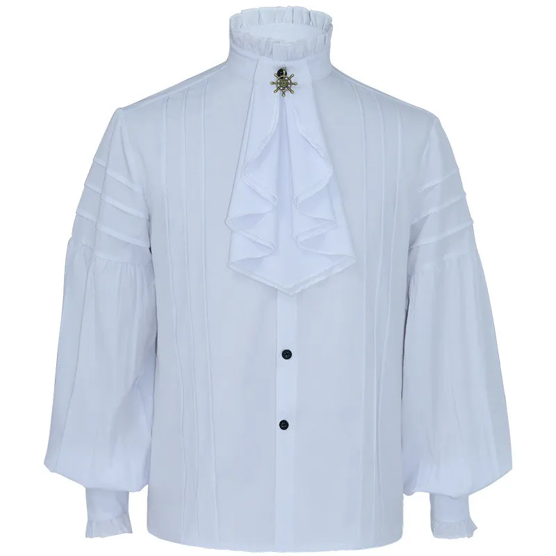 2022 Cosplay Costume White Men Renaissance Medieval Steampunk Top Party Banquet Wear Lantern Sleeve Stand Collar Gothic Style
2022 Cosplay Costume White Men Renaissance Medieval Steampunk Top Party Banquet Wear Lantern Sleeve Stand Collar Gothic Style