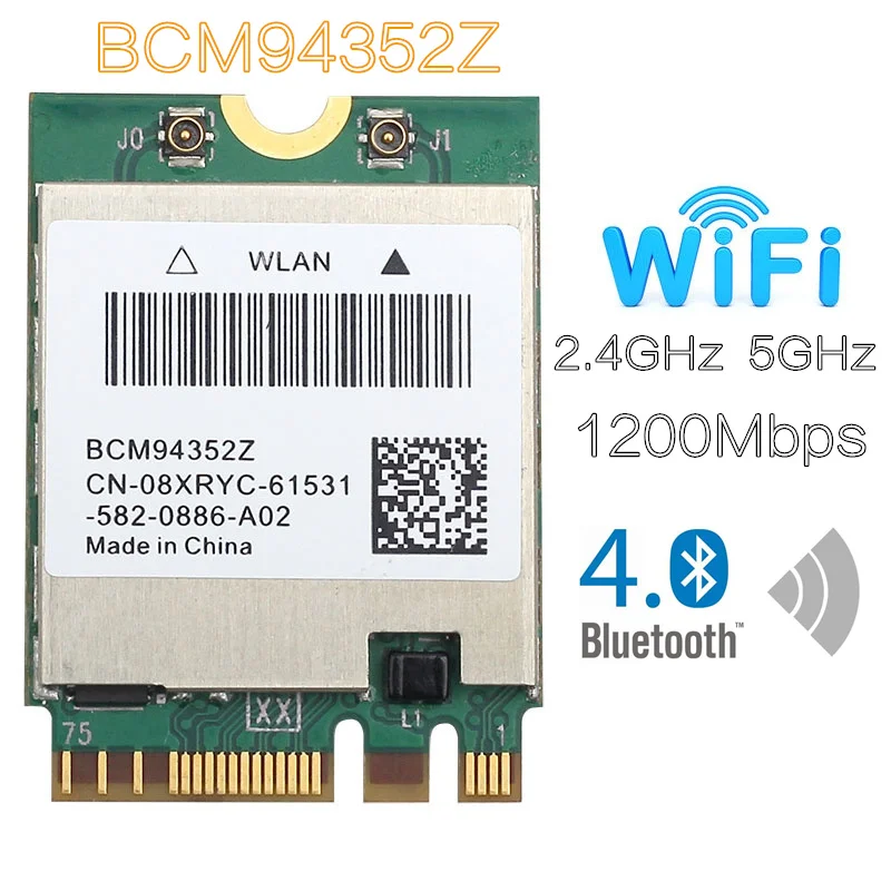 BCM94352z BCM94352 Wi-Fi 867 Мбит/с bluetooth 4,0 802.11ac ngff m.2 Wi-Fi wlan-карта для ноутбука windows mac os DW1560
BCM94352z BCM94352 Wi-Fi 867 Мбит/с bluetooth 4,0 802.11ac ngff m.2 Wi-Fi wlan-карта для ноутбука windows mac os DW1560