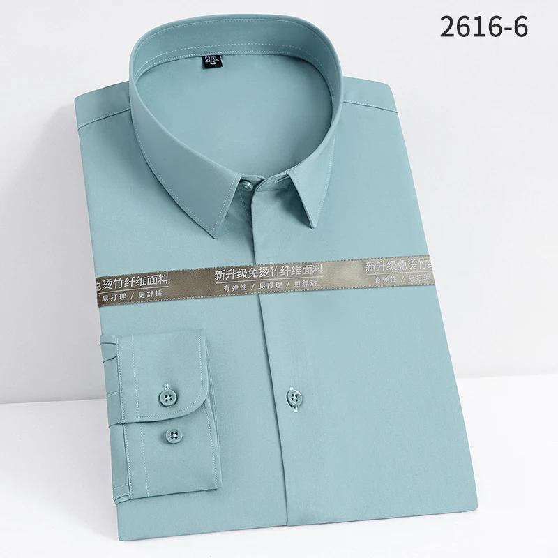 2021 New Men Shirt Long Sleeve Elastic Bamboo Cloth No-Iron Soft Solid Color 3D Cutting Blue Work Casual 5XL Econimic DA508
2021 New Men Shirt Long Sleeve Elastic Bamboo Cloth No-Iron Soft Solid Color 3D Cutting Blue Work Casual 5XL Econimic DA508