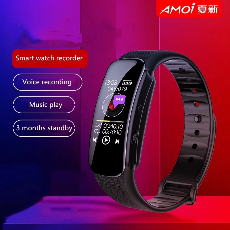 Digital voice Recorder voice activated Audio recording Smart watch bracelet Portable mp3 music player sport wristband Dictaphone
Digital voice Recorder voice activated Audio recording Smart watch bracelet Portable mp3 music player sport wristband Dictaphone