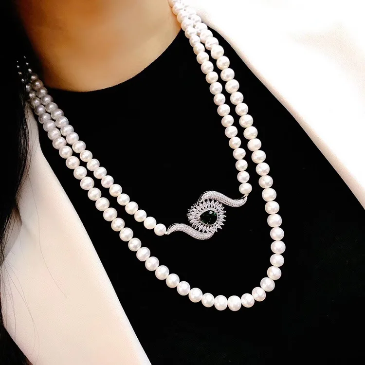 47" 7-8mm Cultured Round White Pearl cz White Pearl Pendant Long Necklace
47" 7-8mm Cultured Round White Pearl cz White Pearl Pendant Long Necklace