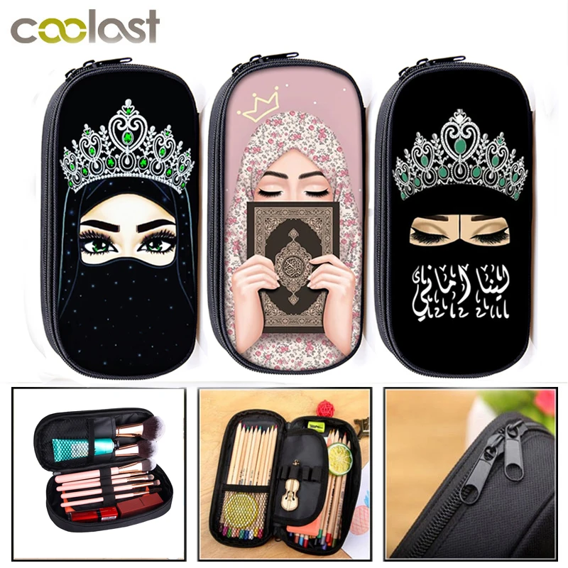Hijab Face Muslim Islamic Gril Eyes Cosmetic Cases Girls Pencil Box Women Makeup Bag Kids Pencil Bag School Supplies Gift
Hijab Face Muslim Islamic Gril Eyes Cosmetic Cases Girls Pencil Box Women Makeup Bag Kids Pencil Bag School Supplies Gift