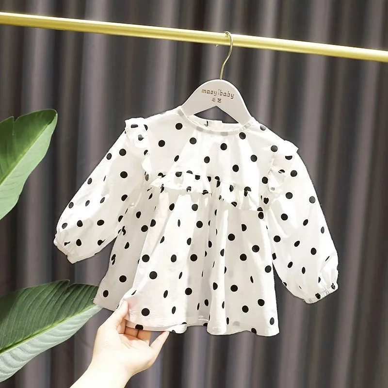Girls Baby Shirt Children's Polka Dot Doll Collar Shirt Baby Cotton Top Long Sleeve Bottom Shirt Spring Autumn Blouse
Girls Baby Shirt Children's Polka Dot Doll Collar Shirt Baby Cotton Top Long Sleeve Bottom Shirt Spring Autumn Blouse
