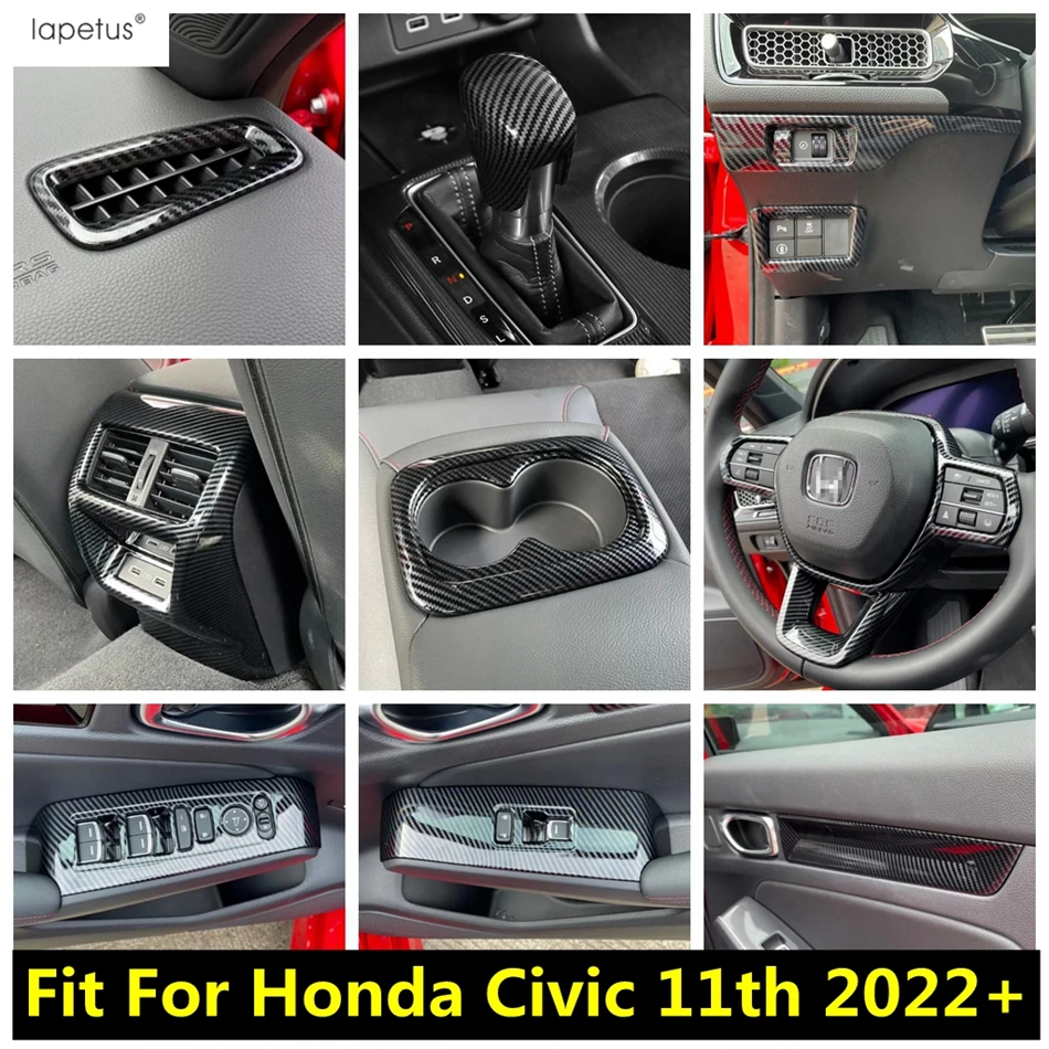 Steering Wheel / Head Lamp / Air AC / Water Cup / Window Lift Cover Trim Carbon Fiber Accessories For Honda Civic 11th 2022-2024
Steering Wheel / Head Lamp / Air AC / Water Cup / Window Lift Cover Trim Carbon Fiber Accessories For Honda Civic 11th 2022-2024