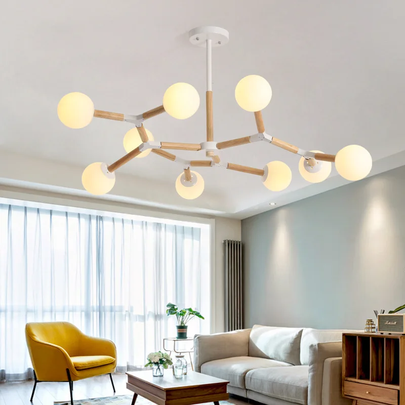 Nordic Pendant Light Wood Wrought Iron + Glass Ball Lampshade Led Lighting Luxury Living Room Bedroom Restaurant Bar Chandeliers
Nordic Pendant Light Wood Wrought Iron + Glass Ball Lampshade Led Lighting Luxury Living Room Bedroom Restaurant Bar Chandeliers