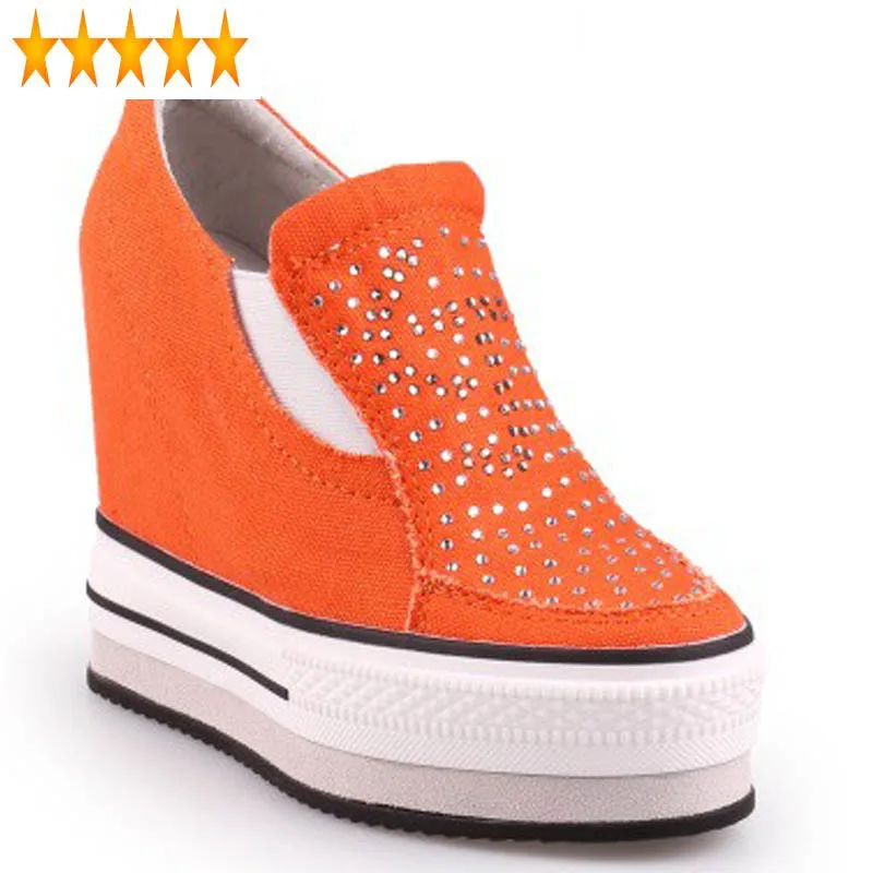 Slip Canvas Loafers Women Platform On Height Increase 12CM Wedges Rhinestone Comfortable Casual Pumps Shoes Sneakers 32-40
Slip Canvas Loafers Women Platform On Height Increase 12CM Wedges Rhinestone Comfortable Casual Pumps Shoes Sneakers 32-40