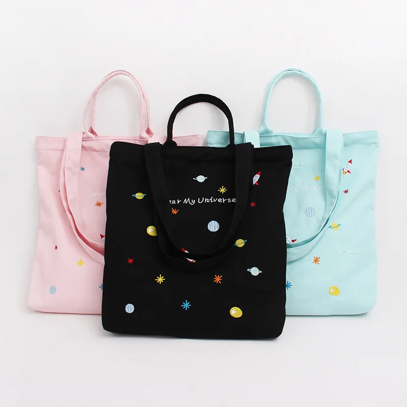 Black cloth embroidery bag wholesale single shoulder canvas handbag pink women handbag blue tote bag for girls
Black cloth embroidery bag wholesale single shoulder canvas handbag pink women handbag blue tote bag for girls