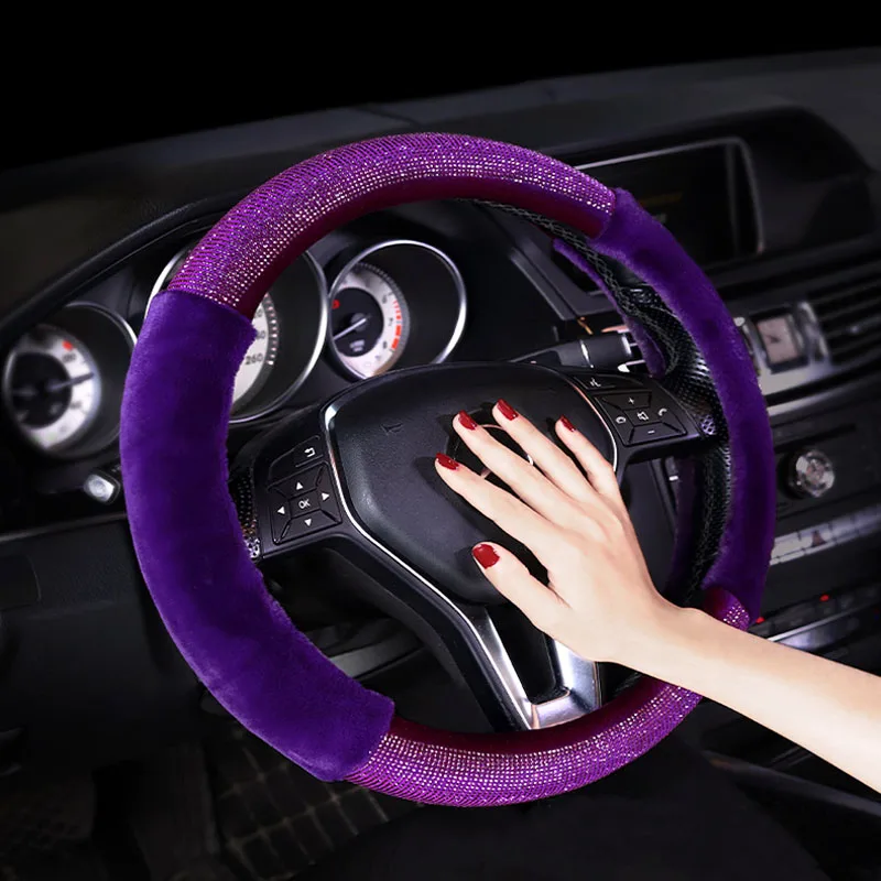 Plush Crystal Diamond Car interior Steering Wheel Covers Rhinestone Auto Handlebar Cover Accessories Fit for Women Ladies Girls
Plush Crystal Diamond Car interior Steering Wheel Covers Rhinestone Auto Handlebar Cover Accessories Fit for Women Ladies Girls