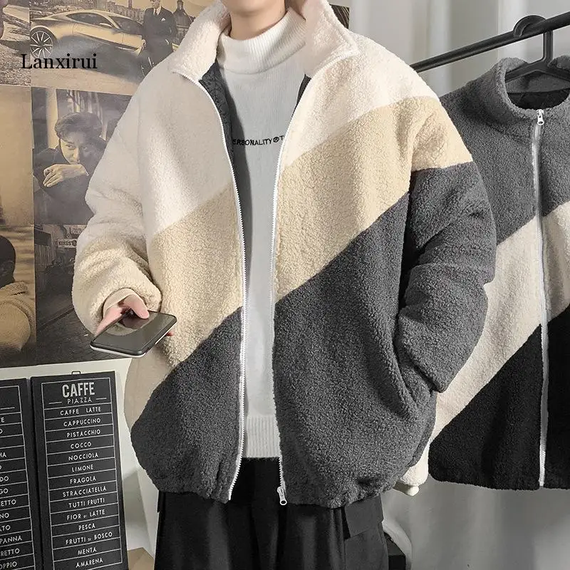 New Jacket Men Winter Thick Hong Kong Warm Fleece Stitching Coat Mens SportsWear Tracksuit Mens Fluffy Fleece Hooded Coat
New Jacket Men Winter Thick Hong Kong Warm Fleece Stitching Coat Mens SportsWear Tracksuit Mens Fluffy Fleece Hooded Coat