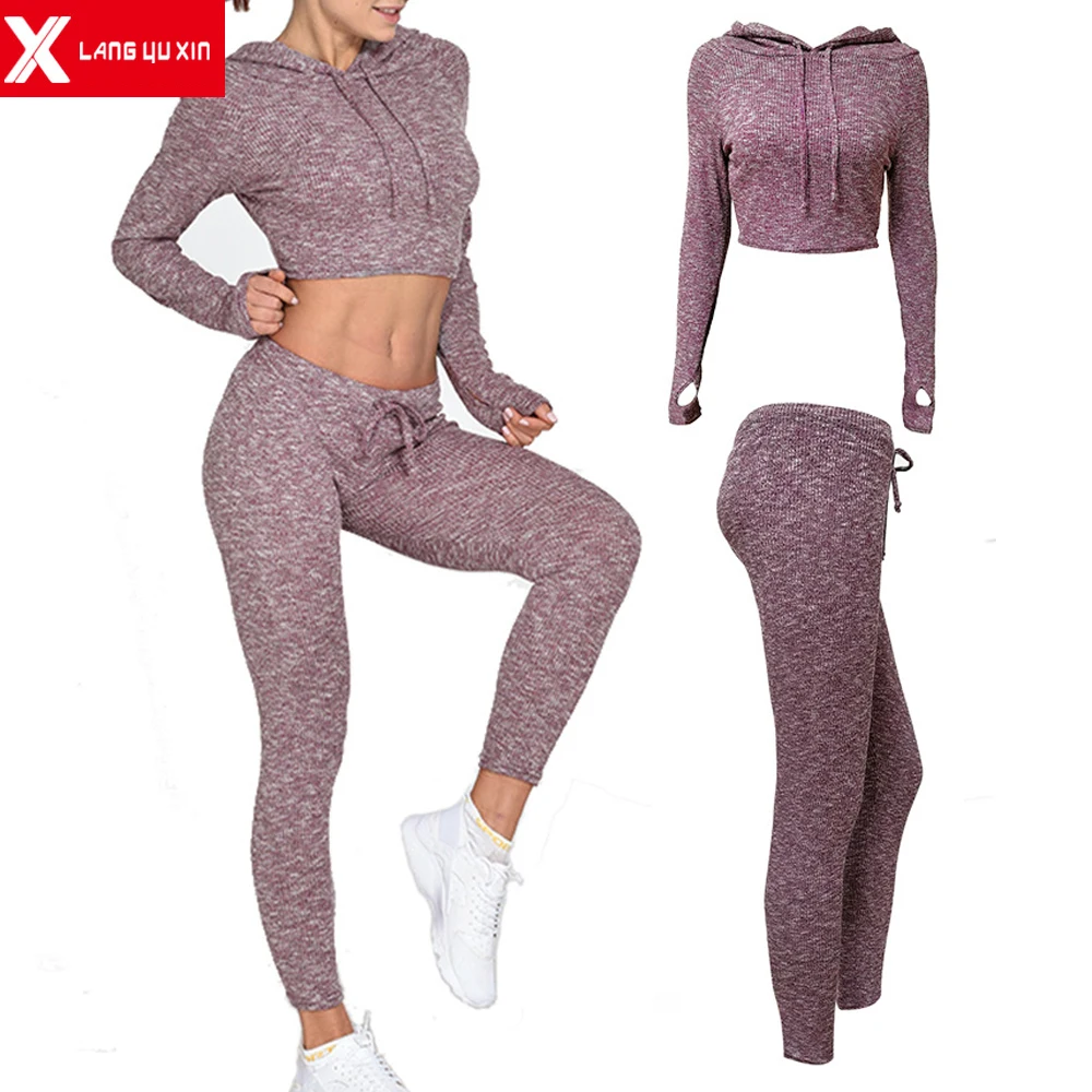 2Pcs Sportswear Sexy Navel Knitting Fitness Sport Suits Activewear Set Athleti Female Tight Hip-lifting Hooded Running Yoga Wear
2Pcs Sportswear Sexy Navel Knitting Fitness Sport Suits Activewear Set Athleti Female Tight Hip-lifting Hooded Running Yoga Wear