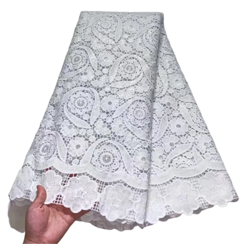 5Yards Classic White French Lace Fabric Bride Wear African Mesh Lace Fabric Embroidery Sequins Tulle Fabrics Sew
5Yards Classic White French Lace Fabric Bride Wear African Mesh Lace Fabric Embroidery Sequins Tulle Fabrics Sew