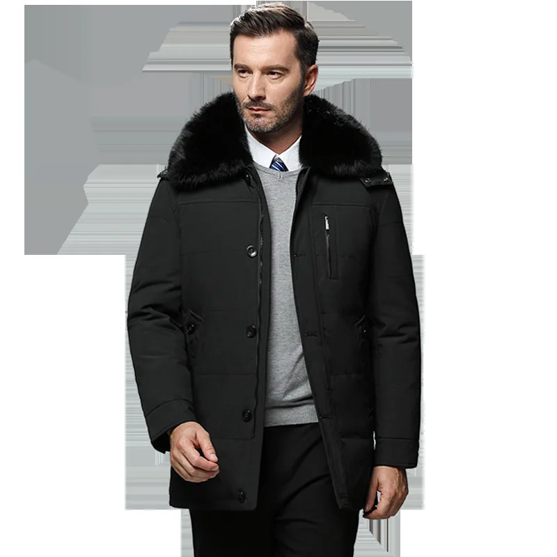 Middle-aged MEN'S Coat Thick Warm Genuine Fur Collar Jacket Daddy Clothes Men's down Jacket Deconstructable Collar
Middle-aged MEN'S Coat Thick Warm Genuine Fur Collar Jacket Daddy Clothes Men's down Jacket Deconstructable Collar