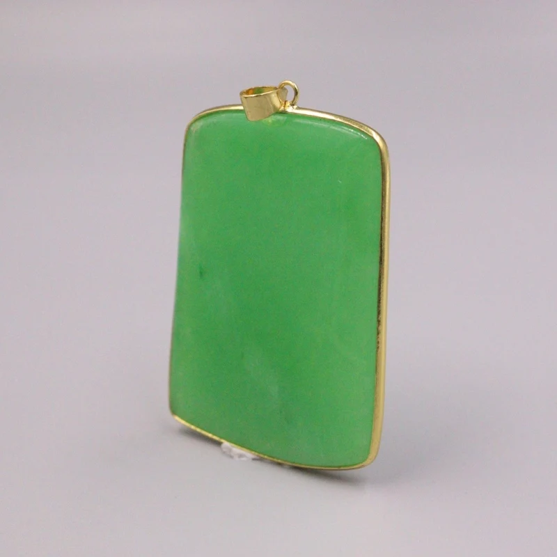New 18K GP With Green Chalcedony Pendant Women Men Square Smooth Pendant Best Gift 60x40mm
New 18K GP With Green Chalcedony Pendant Women Men Square Smooth Pendant Best Gift 60x40mm