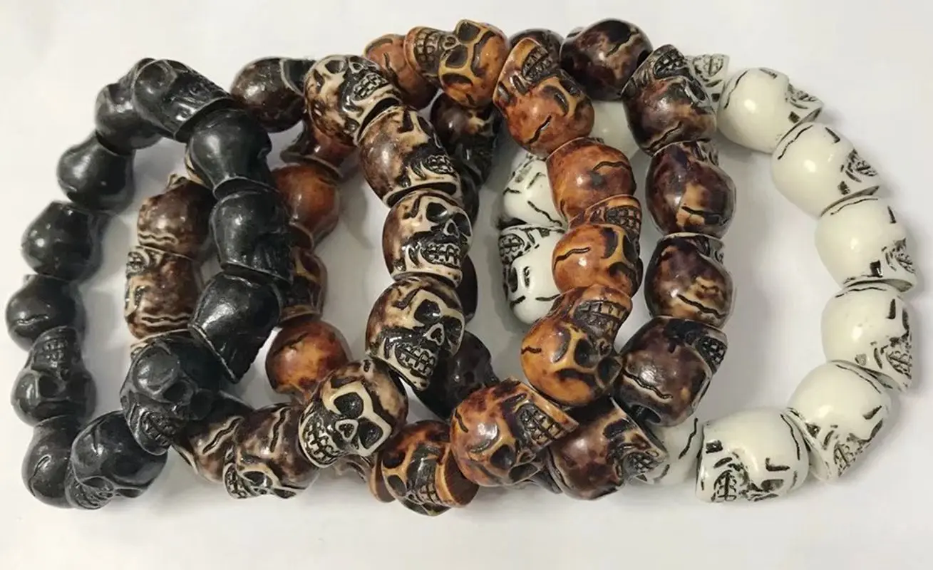 5 PCS Men Gothic Skull Bracelet Skeleton Punk Hip Hop Mixed Color Cool For Male Boy Jewelry Creativity Gift
5 PCS Men Gothic Skull Bracelet Skeleton Punk Hip Hop Mixed Color Cool For Male Boy Jewelry Creativity Gift