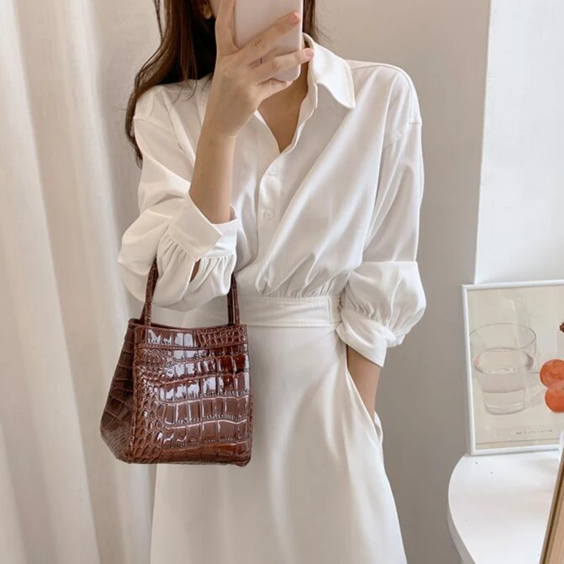 Autumn Women Korean Solid Mini A-Line High Waist Dress Long Sleeve Mid-Calf Office Ladies Casual Slim Vestidos Female
Autumn Women Korean Solid Mini A-Line High Waist Dress Long Sleeve Mid-Calf Office Ladies Casual Slim Vestidos Female