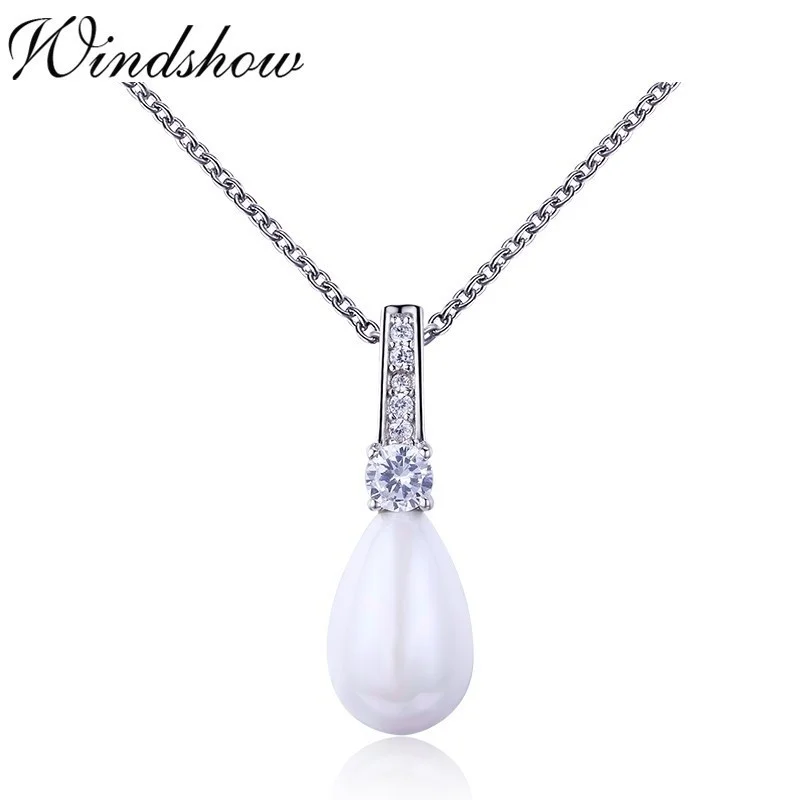925 Sterling Silver Set CZ White Shell Pearl Teardrop Pingente Pendant Necklace Women Girls Jewelryundertale Pendentif Pendulo
925 Sterling Silver Set CZ White Shell Pearl Teardrop Pingente Pendant Necklace Women Girls Jewelryundertale Pendentif Pendulo