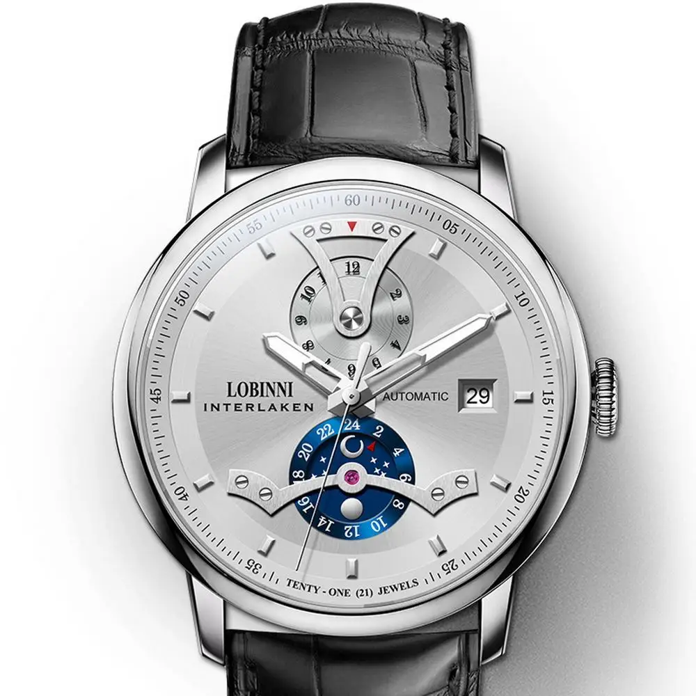 LOBINNI mens luxury watches,men automatic watch self wind mechanical wristwatches 50m waterproof Switzerland clock reloj hombre
LOBINNI mens luxury watches,men automatic watch self wind mechanical wristwatches 50m waterproof Switzerland clock reloj hombre