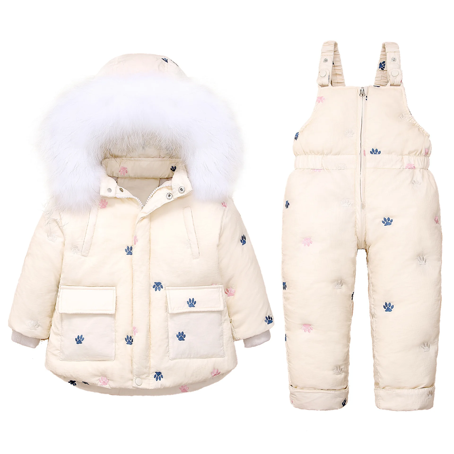 New children's down jacket suit baby winter thickened two-piece sling for young girls 1-3 years old big fur collar jacket girls
New children's down jacket suit baby winter thickened two-piece sling for young girls 1-3 years old big fur collar jacket girls