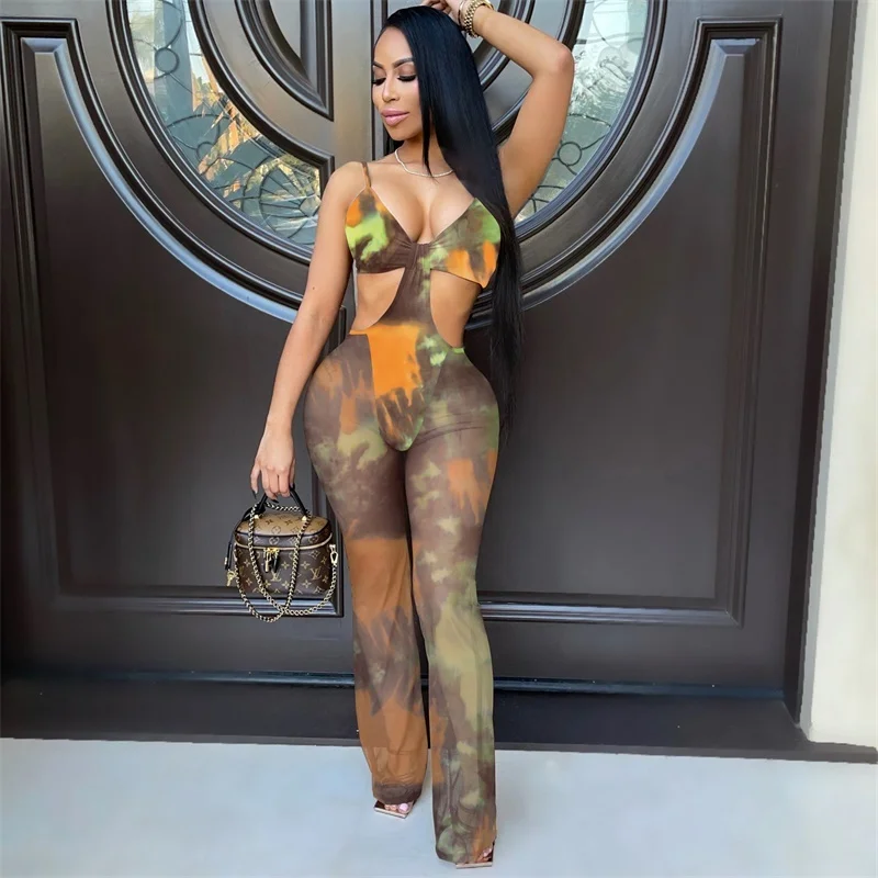 Tie Dye Print Women Jumpsuit Sexy Summer Party Mesh Hollow Out Playsuits V Neck Sleeveless Bodycon Overalls Feminino Body
Tie Dye Print Women Jumpsuit Sexy Summer Party Mesh Hollow Out Playsuits V Neck Sleeveless Bodycon Overalls Feminino Body