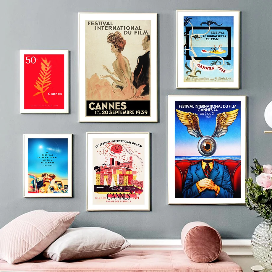 Retro Cannes Film Festival Vintage Movie Wall Art Canvas Painting Nordic Posters And Prints Wall Pictures For Living Room Decor
Retro Cannes Film Festival Vintage Movie Wall Art Canvas Painting Nordic Posters And Prints Wall Pictures For Living Room Decor