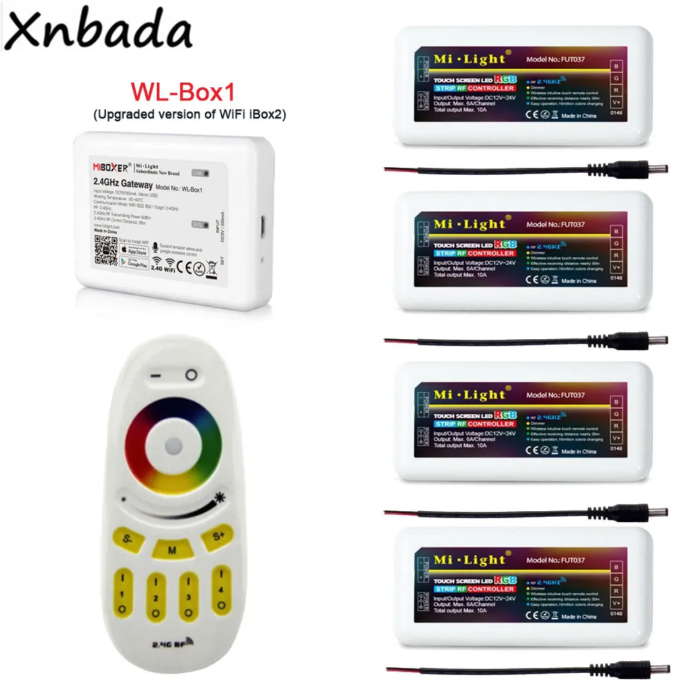Milight MiBoxer FUT037 RGB 4 зоны Led контроллер Беспроводной WL-Box1 контроллер работать с Alexa Google Assistant RGBW РФ Пульт дистанционного управления
Milight MiBoxer FUT037 RGB 4 зоны Led контроллер Беспроводной WL-Box1 контроллер работать с Alexa Google Assistant RGBW РФ Пульт дистанционного управления