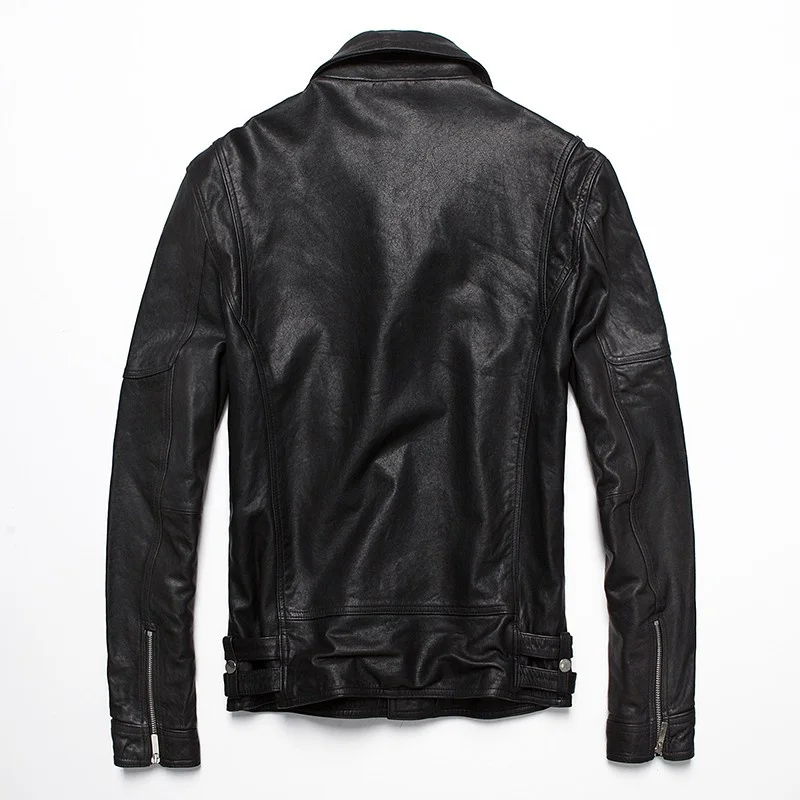 Genuine Lapel Leather Jacket Men Zipper Motorcycle Biker Slim Sheepskin Short Coat Street Punk Black Outerwear Plus Size 4XL
Genuine Lapel Leather Jacket Men Zipper Motorcycle Biker Slim Sheepskin Short Coat Street Punk Black Outerwear Plus Size 4XL