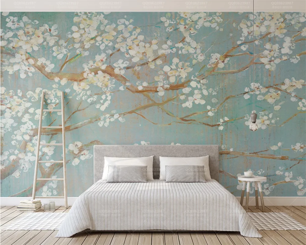 beibehang Customized modern new flower hand-painted oil painting cherry blossom Nordic style TV background wallpaper
beibehang Customized modern new flower hand-painted oil painting cherry blossom Nordic style TV background wallpaper