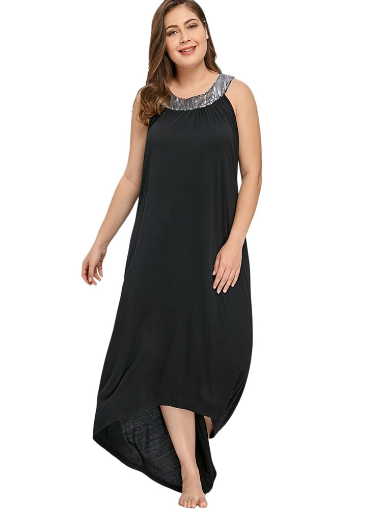 Summer new plus-size fashion dress 4XL 5XL 6XL ladies long sleeveless sexy round neck solid color loose casual dress
Summer new plus-size fashion dress 4XL 5XL 6XL ladies long sleeveless sexy round neck solid color loose casual dress