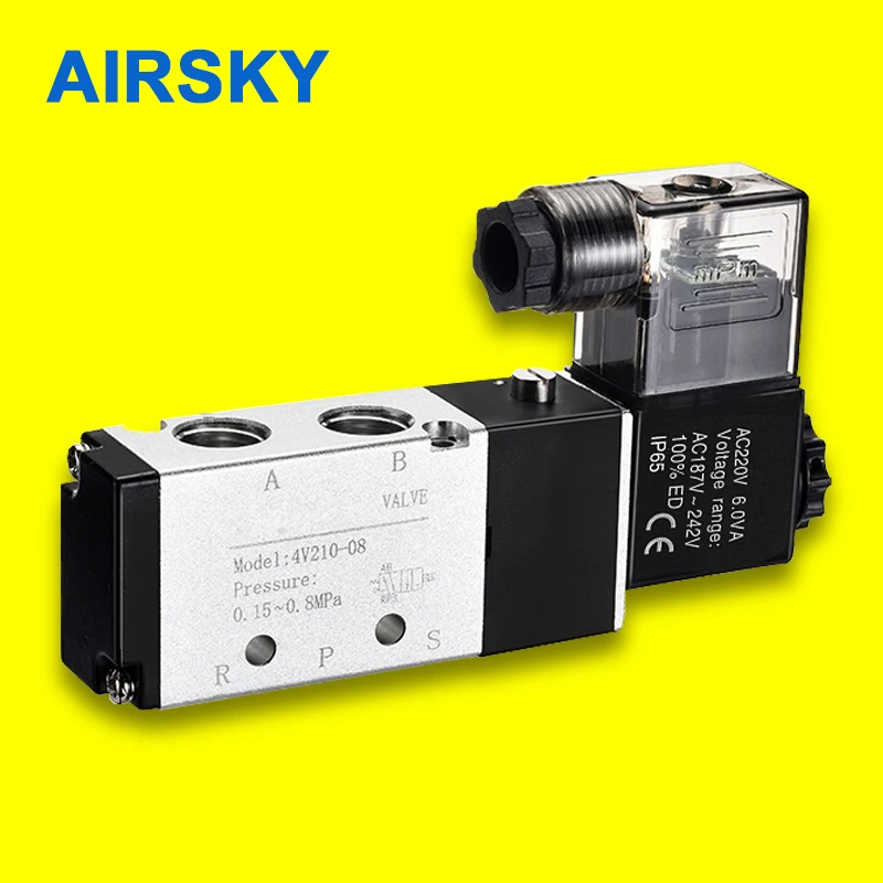 Pneumatic Electric Solenoid Valve Airtac 4V210-08 5 Way 2 Position Control Air Gas Magnetic Valve 12V 24V 110V 220V Coil Volt
Pneumatic Electric Solenoid Valve Airtac 4V210-08 5 Way 2 Position Control Air Gas Magnetic Valve 12V 24V 110V 220V Coil Volt