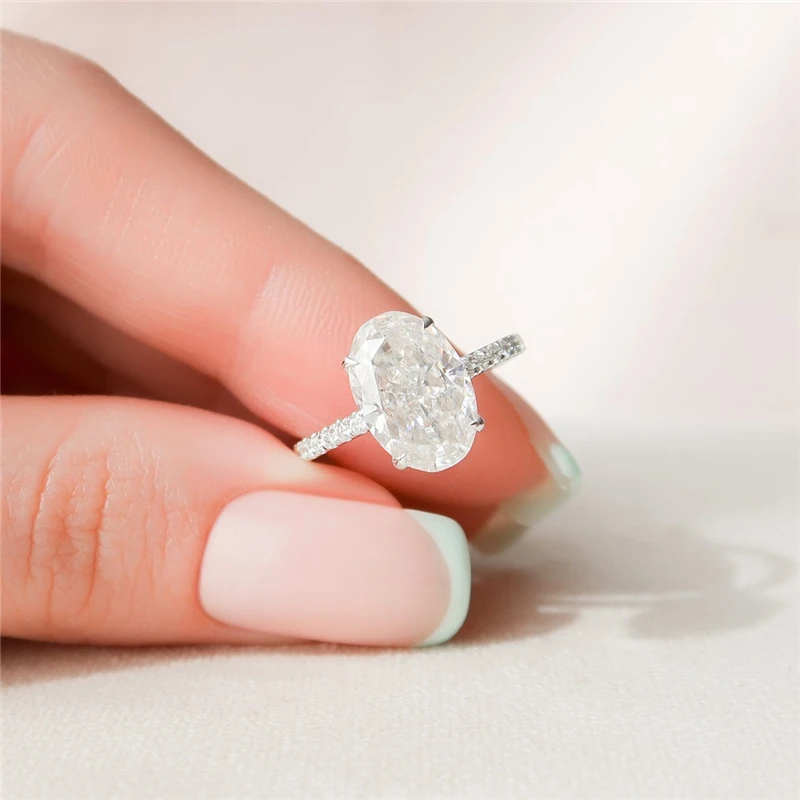 RandH 4.5ctw Oval Ice Cut DEF Color VVS1 Moissanite Rings Solid 14K White Gold Fine Jewelry Moissanite Engagement Women Rings
RandH 4.5ctw Oval Ice Cut DEF Color VVS1 Moissanite Rings Solid 14K White Gold Fine Jewelry Moissanite Engagement Women Rings