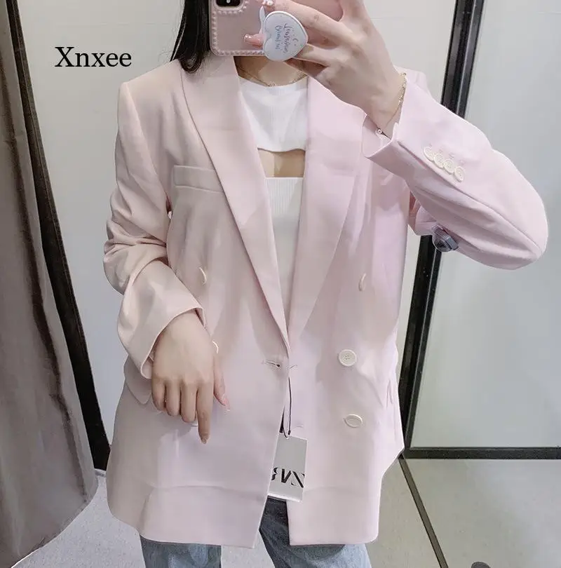 Spring and Autumn Women's Jacket Casual Solid Color Double-Breasted Fashion Pocket Decorative Jacket
Spring and Autumn Women's Jacket Casual Solid Color Double-Breasted Fashion Pocket Decorative Jacket