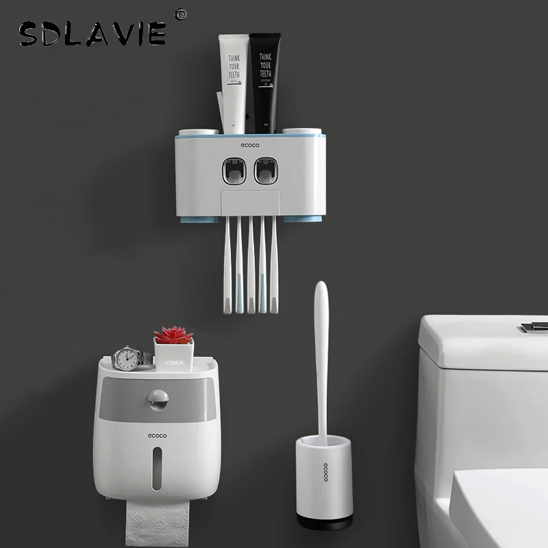 Automatic Toothpaste Dispenser Waterproof Tissue Box Toilet Paper Holder Toilet brush Toothbrush Holder Bathroom Accessories Set
Automatic Toothpaste Dispenser Waterproof Tissue Box Toilet Paper Holder Toilet brush Toothbrush Holder Bathroom Accessories Set