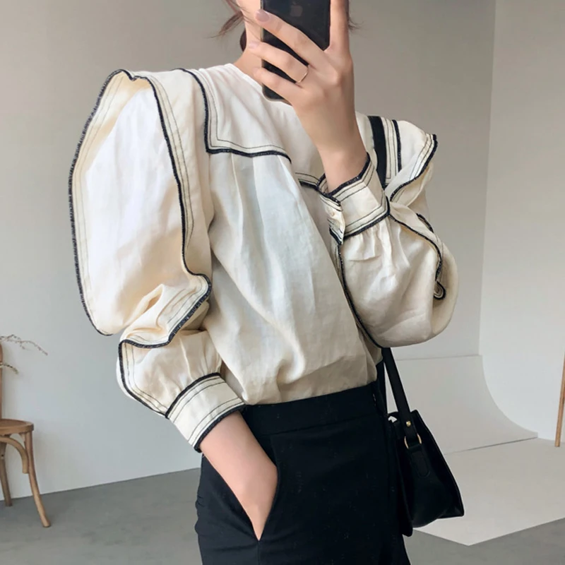 Casual O-neck Patchwork Women Blouses Shirts Full Sleeve Ruffles Female Blouses Shirts 2020 Spring Summer Tops Blusas
Casual O-neck Patchwork Women Blouses Shirts Full Sleeve Ruffles Female Blouses Shirts 2020 Spring Summer Tops Blusas
