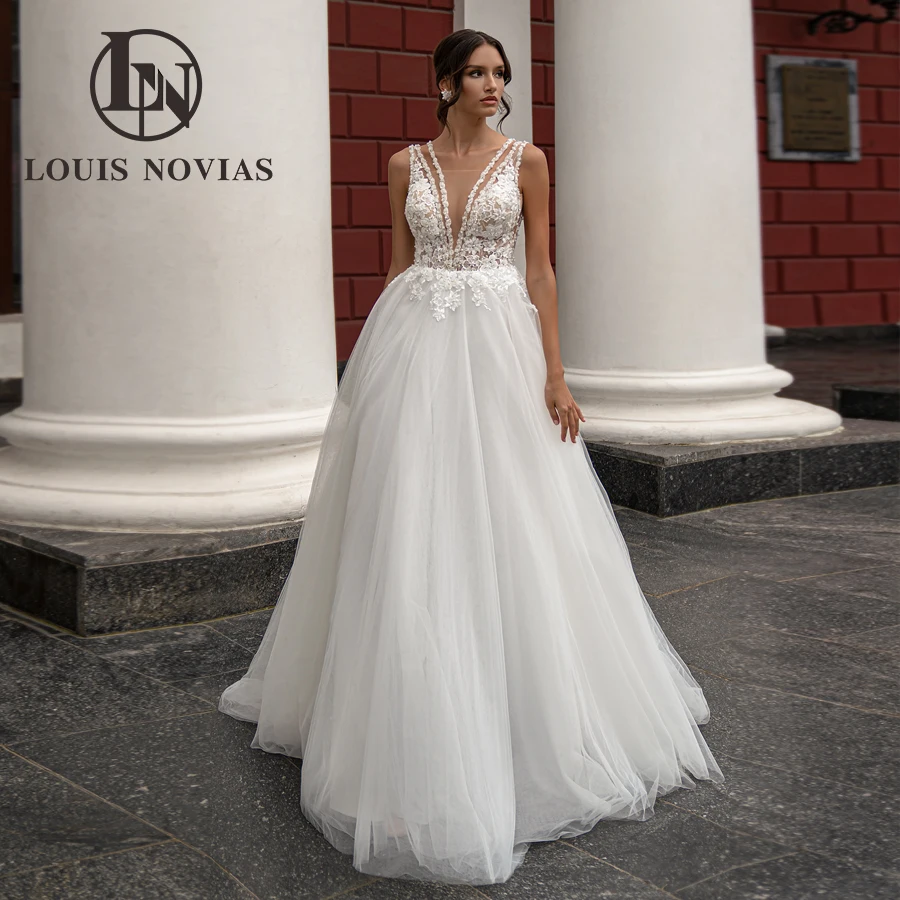 LOUIS NOVIAS A-Line Wedding Dresses For Women Beading Embroidery Bridal Gown Sleeveless V-Neck Backles Vestidos De Novia
LOUIS NOVIAS A-Line Wedding Dresses For Women Beading Embroidery Bridal Gown Sleeveless V-Neck Backles Vestidos De Novia